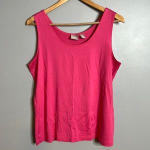 Chico’s pink stretchy tank top size 2 pink